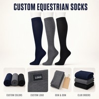 Chaussettes d'équitation montantes pour femmes et jeunes, ajustées, respirantes, avec bordure tricotée lisse, pour bottes de paddock, vente en gros