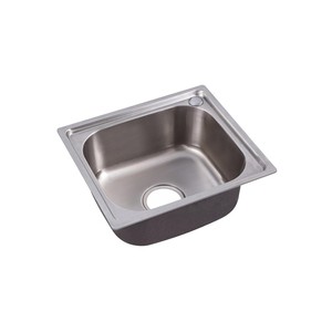 Robinet d'évier de cuisine en acier inoxydable 304 à simple évier petit lavabo à vaisselle lavabo à eau intégré Style bol unique brossé - Product Image 2