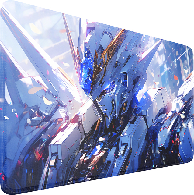 Large Anime Home Gaming Mouse Pad Custom Size White Gundam Design Heat Transfer Waterproof Scratch Proof Custom Color Stock