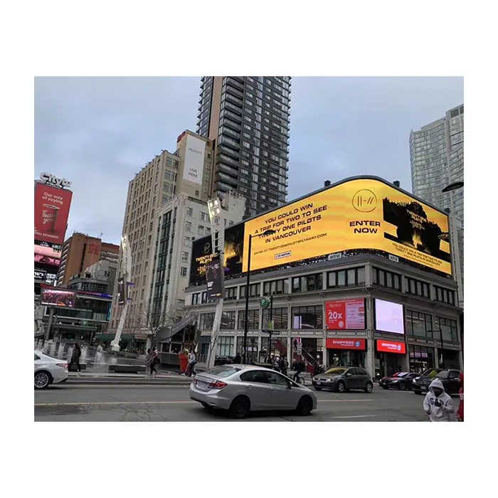 3d Billboard açık Led ekran 90 derece bina köşe duvara monte tabela LED reklam ekranı