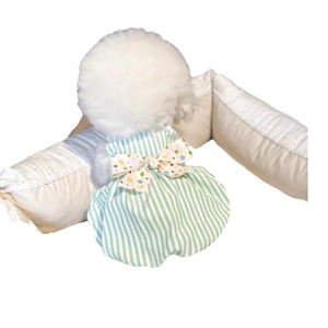 <b>Cute</b> Spring Summer Pet Clothes Striped Suspender Dress With Bow For Cats Puppies Pomeranians Teddy <b>Bears</b> Breathable Skirt - Product Image 4