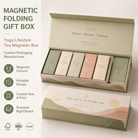 Boîte pliable magnétique recyclable pour le yoga, le thé et les accessoires de style de vie – Emballage rigide en papier pliable et peu encombrant
