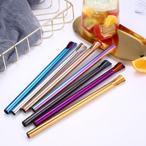 Reusable Metal <b>Drinking</b> <b>Straws</b> Set Modern Cocktail Bar Accessories Multicolor Stainless Steel <b>Straws</b> <b>for</b> Beverages - Product Image 1