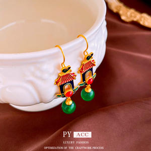 أقراط على شكل قلب بشرابة ذهبية بأسلوب صيني جديد، تصميم عتيق فاخر بأسعار معقولة، خطاف أذن جميل يناسب جميع الأذواق - Product Image 3