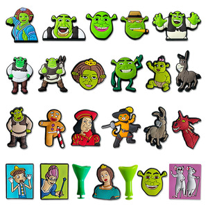 Breloques de chaussures en EVA souple en PVC, série <span class=keywords><strong>Shrek</strong></span>, accessoires personnalisables avec logo, livraison rapide en 7 jours - Product Image 3