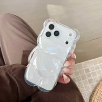 Coque de téléphone souple 3D mignonne en forme d'ours de dessin animé pour iPhone 11 13 12 14 15 16 17 Pro Max 14 15 Plus