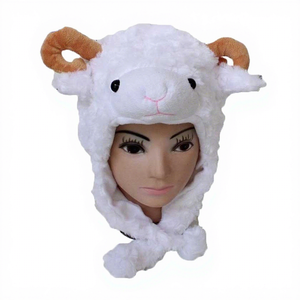 C052หน้ากากเต้นรำขนแกะแพะสัตว์ขนฟูน่ารักโออีเอ็มออกแบบได้ตามต้องการหมวกสำหรับใส่ในฤดูหนาว - Product Image 1