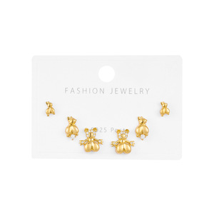 Boucles <span class=keywords><strong>d</strong></span>'oreilles mini-<span class=keywords><strong>ours</strong></span> 3D style cool <span class=keywords><strong>et</strong></span> mignon, design de niche, pour un look quotidien superposé <span class=keywords><strong>et</strong></span> adorables pour <span class=keywords><strong>les</strong></span> oreilles de fille - Product Image 5