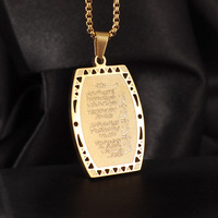 24K 18K Or Fine Pendentif Collier Unisexe Islamique Coran Carré Design Tendance Géométrique Style Ramadan Cadeau En Gros Fourniture