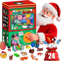 Nouvel ensemble de blocs de construction de Noël Père Noël, capsule surprise amusante à faire soi-même pour les fêtes, 24 pièces