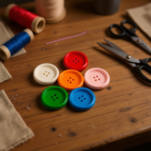 กระดุมไม้อิลัน 25 มม- 15 ชิ้น อุปกรณ์เย็บผ้าสำหรับงานฝีมือ - Product Image 3