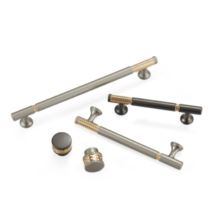 Tiradores y pomos de zinc moleteados simétricos para cajones, gabinetes de cocina, puertas, armarios de entrada y vestidores - Product Image 1