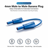 4mm Safety Male to Male Banana Plug Test Lead High Quality Brass Nickel Plated Test Cable for Multimeter Electronic Testing