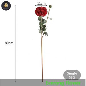 EV 597 Bon Prix Fleur de Soie de <span class=keywords><strong>Dahlia</strong></span> Artificielle Boule de Chrysanthème Simple Artificielle 2 Fourchettes Bourgeon de <span class=keywords><strong>Dahlia</strong></span> - Product Image 3