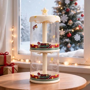 Boîte de rangement rotative pour poupées de Noël, empilable, transparente, anti-poussière, pour jouets en peluche et <span class=keywords><strong>porte</strong></span>-<span class=keywords><strong>clés</strong></span>, cadeau de Noël - Product Image 2