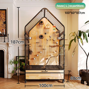 Maison d'oiseau intérieure en bois mobile de luxe Villa pour oiseaux <span class=keywords><strong>Cage</strong></span> pour perroquets Villa pour oiseaux moyens et grands avec fermeture à bouton <span class=keywords><strong>Cage</strong></span> Oiseaux - Product Image 6