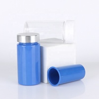 Bouteille en plastique PET de 250 cc, conteneur pour pilules, capsules, médicaments, vitamines, bouteille vide avec couvercles