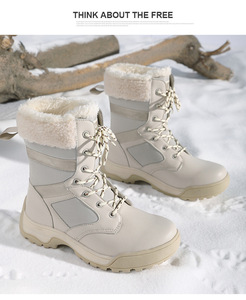 Scarponi da Neve da <span class=keywords><strong>Donna</strong></span> per Escursionismo, Caldi e Foderati in Pelliccia, <span class=keywords><strong>con</strong></span> Suola Spessa Antiscivolo in TPR e Interno in Pile - Product Image 5