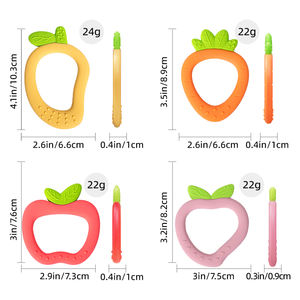 Nouveau design mignon Silicone bébé <span class=keywords><strong>anneau</strong></span> de <span class=keywords><strong>dentition</strong></span> fruits série <span class=keywords><strong>anneau</strong></span> de <span class=keywords><strong>dentition</strong></span> pour nourrissons de qualité alimentaire nouveau-né bébé produits - Product Image 5