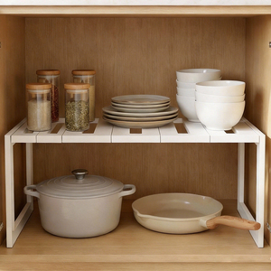 Scaffale Espandibile Giapponese Regolabile, Organizzatore <span class=keywords><strong>Salvaspazio</strong></span> Sotto Lavello per Bagno, Soggiorno e <span class=keywords><strong>Cucina</strong></span> - Product Image 2