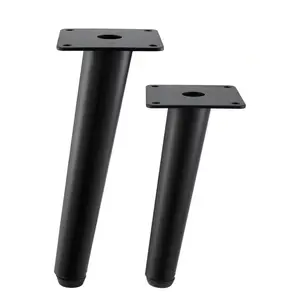 Black unique furniture legs with big pipe tube 6 inch 7 inch height strong sofa cabinet decorative feet