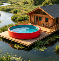 Maßgefertigter DWF Aufblasbarer Bodenpool Langlebiges UV-Beständiges PVC 7mm Dick Tragbarer Schwimmpool für Garten Outdoor Kinder Erwachsene
