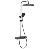 Mélangeur de pluie numérique moderne eau froide et chaude de luxe système noir clé de piano thermostatique salle de bain bain ensemble de douche intelligent