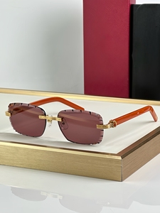 2025 nuevas gafas de sol Retro de lujo sin marco gafas de sol Vintage con lentes de corte de diamante gafas de sol sin marco de gama alta al por mayor - Product Image 5