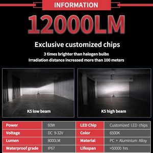 Faro LED para coche de <span class=keywords><strong>Alemania</strong></span>, H11, H1, h3, H4, H7, H11, H13, 8000lm, faro LED para Freightliner Cascadia - Product Image 5