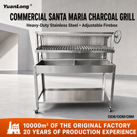 Barbecue au charbon de bois Yuanlong de style coréen moderne en acier inoxydable robuste pour jardin, fête en plein air, pique-nique, fumoir à viande