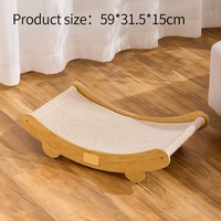 Griffoir pour chat en bois et sisal écologique, anti-rayures, protection de canapé résistante à l'usure et aux éclats, moderne et grand format