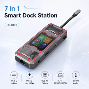 Base de Conexión Inteligente 7 en 1 con Pantalla LCD de 2 Pulgadas, PD 85W+100W, 4K*60Hz, Gigabit Ethernet, 3xUSB 5Gbps, Audio, Carcasa de Aluminio - Product Image 5