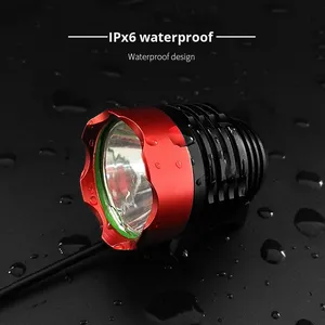 T6 LED 헤드램프 IP65 방수 충전식 알루미늄 합금 전면 자전거 라이트 야간 라이딩 산악 자전거용 장시간 사용 가능 - Product Image 5