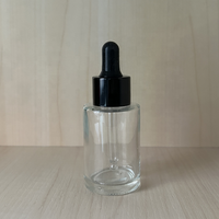 Flacon compte-gouttes en verre rond à épaule plate de 30 ml (1 oz) pour huile essentielle, soin de la peau, huile à barbe, huile capillaire, teinture