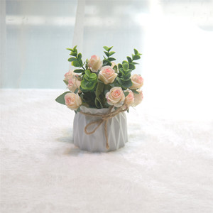 Fleurs artificielles de roses, pot de fleurs artificielles, paysage, salon, salle à manger, plantes en pot simulées, maison, bureau, bureau à domicile - Product Image 2