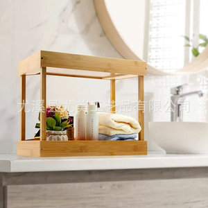 Estante de almacenamiento de escritorio, librero de madera de 2 niveles, organizador de estación de trabajo, almacenamiento de condimentos y utensilios. - Product Image 3