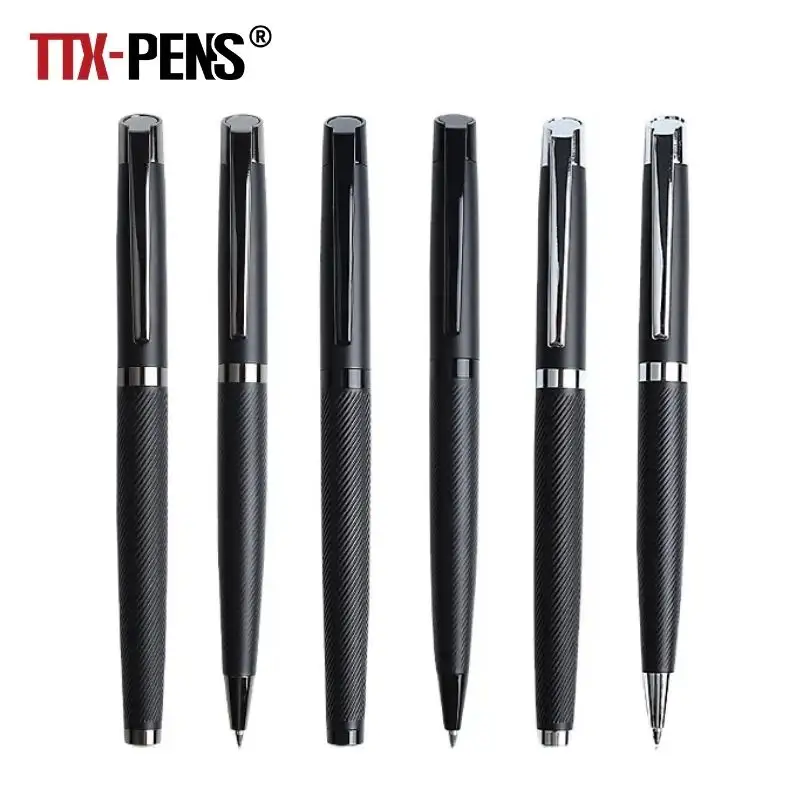 TTX – stylo à bille noir classique, cadeau professionnel, métal Mont, personnalisé, imprimé, Logo de l'entreprise, stylo à rouleau