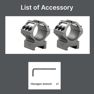 Anneaux de montage pour lunette BANGBANG, supports de lunette de 30 mm pour rail de 20 mm avec 3 rangées de vis, hauteur centrale 1 pouce (gris) - Product Image 5
