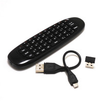 Keyboard Mini Nirkabel Isi Ulang Daya, Keyboard Mini Kendali Jarak Jauh C120 Semua Dalam Satu, Mouse Udara 2.4G untuk TV Box/Komputer Android