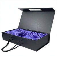 Boîte cadeau cosmétique extra-large personnalisable avec fermeture magnétique, design pliable, insert intérieur en éponge satinée, extensions de cheveux rigides