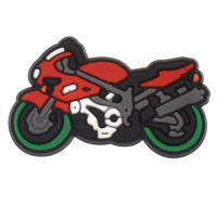 Patch promotionnel plat en PVC souple adhésif, technique de goutte de colle, pour vêtements, accessoires DIY, thème moto transfrontalier, motif trompette