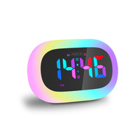 Réveil multifonctionnel créatif 2025 avec miroir tactile, lumière nocturne, calendrier, semaine, lumière colorée