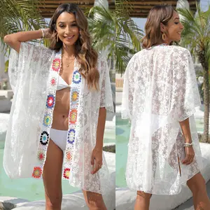 Wholesale Best Seller Ladies Beach Vacation Cardigan Beach Cover Up Long Robe Kimono Playero