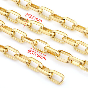 Stainless Steel Rectangular Chain Heavy Duty <b>Bag</b> Hanger Industrial Style Jewelry <b>Accessory</b> Gold Plated Zhejiang Spring 2025 - Product Image 2
