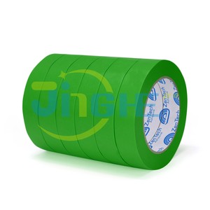 Ruban de masquage vert Jinghe à haute adhérence, économique, résistant à la chaleur, en papier crépon, à forte viscosité, facile à déchirer, pour voiture et extérieur - Product Image 1