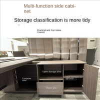 Ensemble de bureau et de chaises de direction modernes avec des armoires de classement en bois et des chaises faciles à assembler en bureaux commerciaux