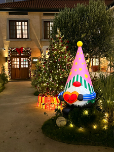 Gnomes de Noël gonflables de 2 m / Tomte / Nisse / Kabouter / <span class=keywords><strong>Petit</strong></span> homme / <span class=keywords><strong>Nain</strong></span> décorations de jardin éclairées par LED pour décorations de Noël - Product Image 1