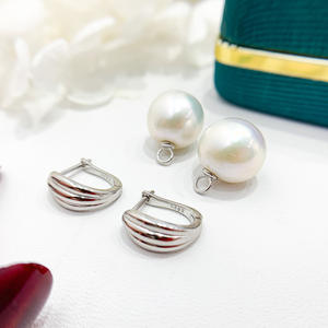 Support d'oreille vide en argent S925 pour perles DIY, version légère et tendance, pour perles de 9-12 mm, référence 21901 - Product Image 4