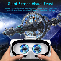 Casque VR 3D compatible avec les écrans de 4,7 à 6,5 pouces, avec télécommande, sangle réglable, lentilles de 42 mm, champ de vision de 110°, boîte VR