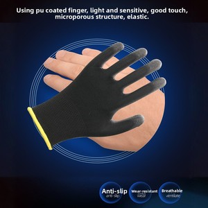 Guantes de trabajo industriales para hombres de alta calidad, resistentes al desgaste, antideslizantes, recubiertos de <span class=keywords><strong>PU</strong></span>, excelentes guantes de seguridad de agarre - Product Image 5